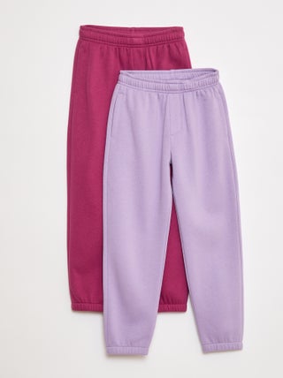 Set di 2 paia di joggers in tessuto felpato