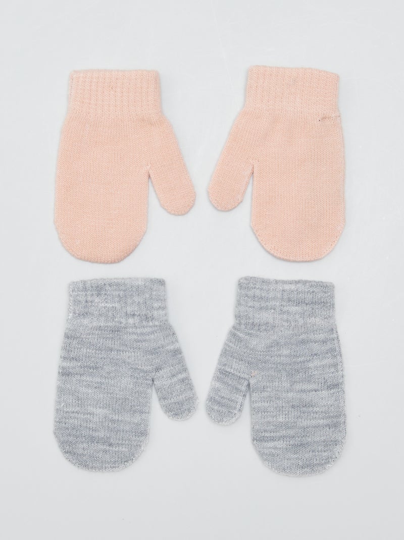 Set di 2 paia di muffole in maglia GRIGIO - Kiabi