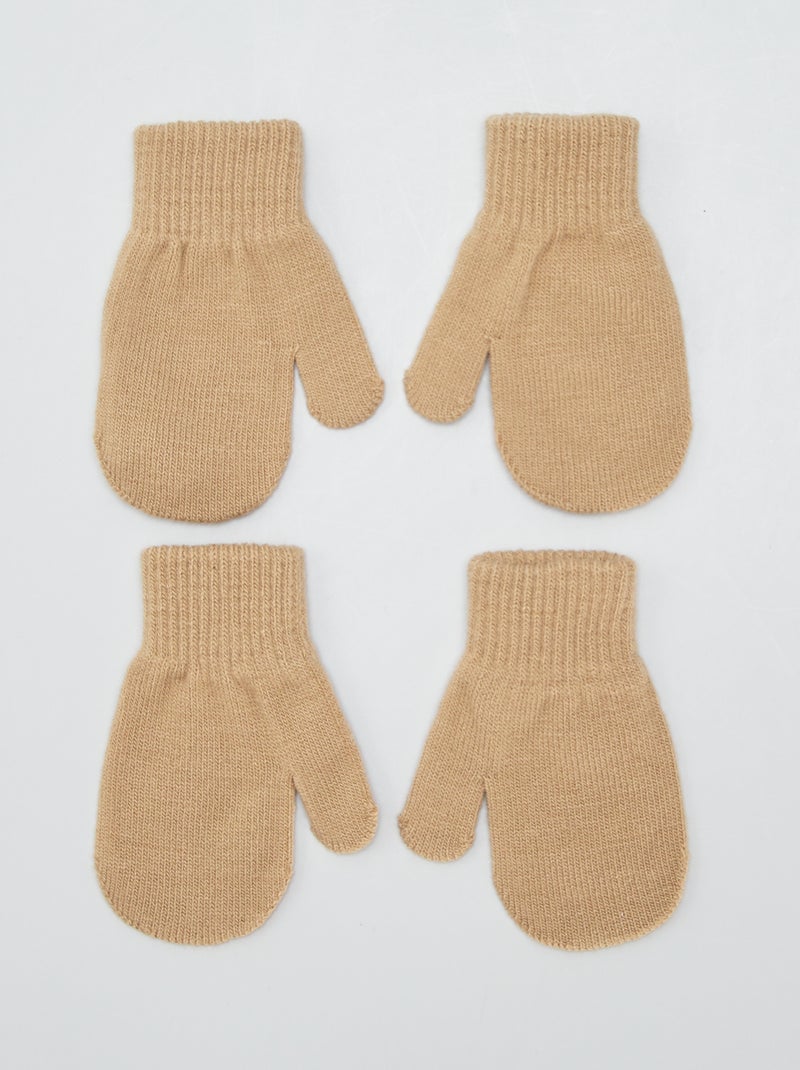 Set di 2 paia di muffole MARRONE - Kiabi