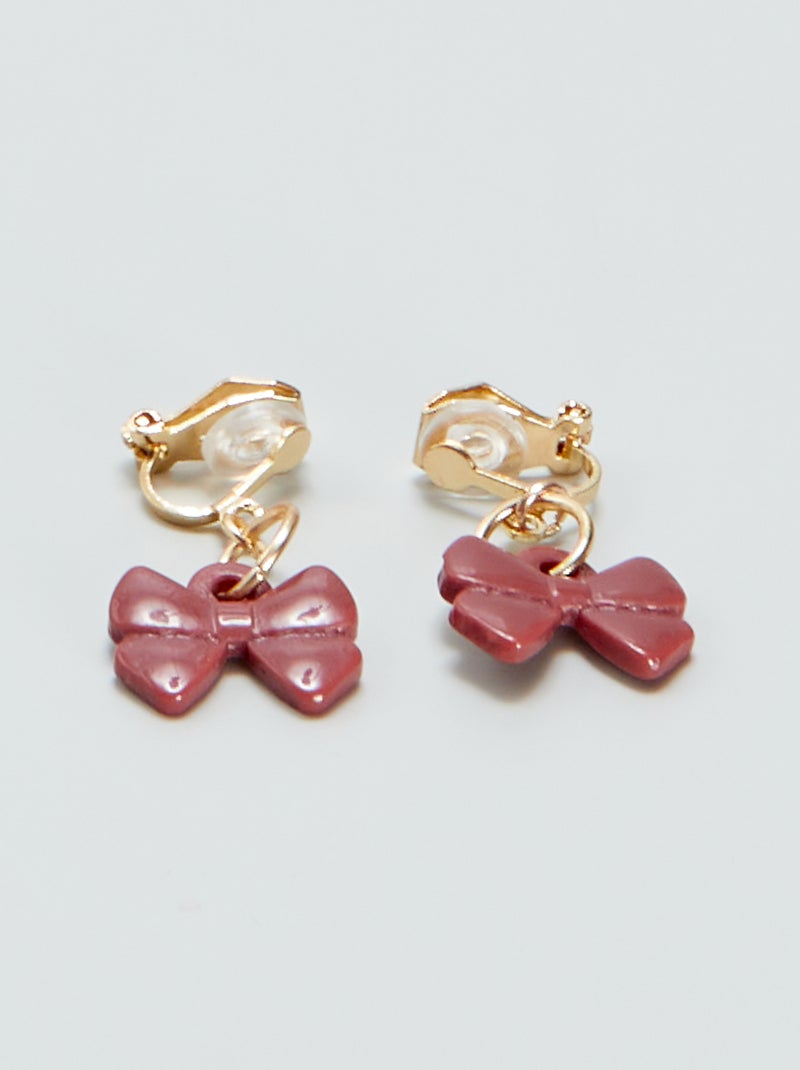 Set di 2 paia di orecchini a clip pendenti ROSA - Kiabi