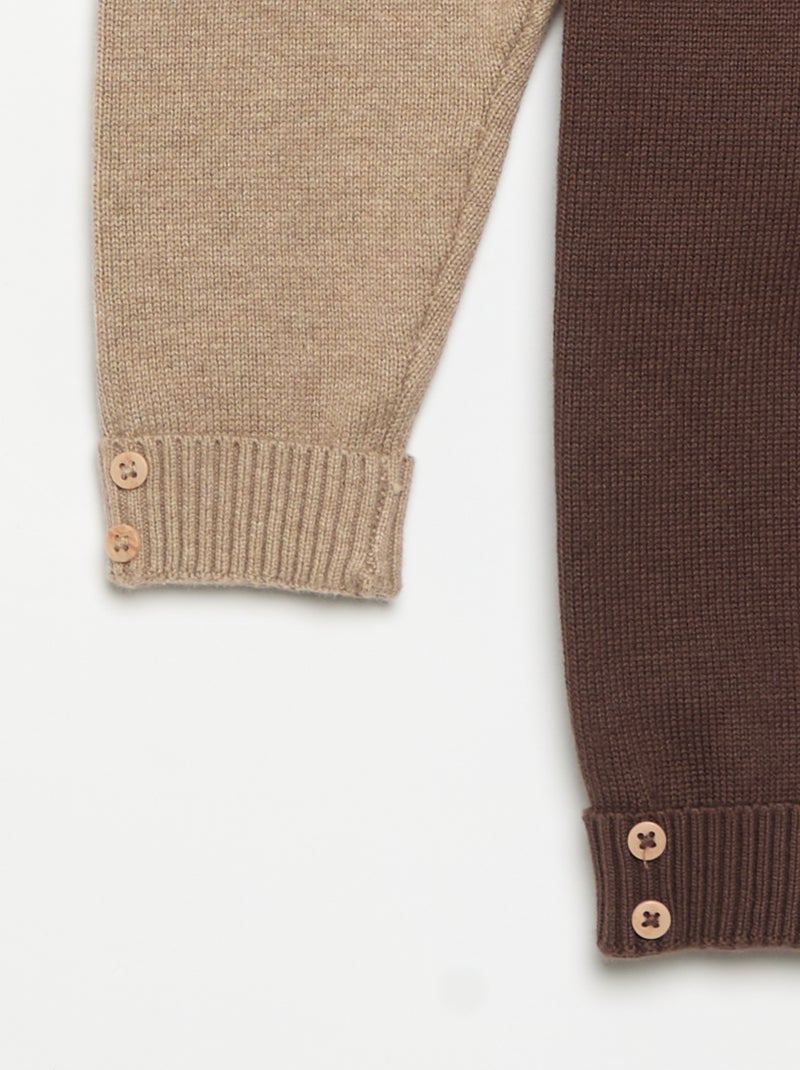 Set di 2 pantaloni in cotone lavorato a maglia Beige - Kiabi