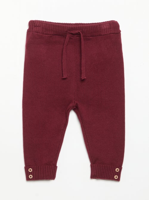 Set di 2 pantaloni in cotone lavorato a maglia - Kiabi