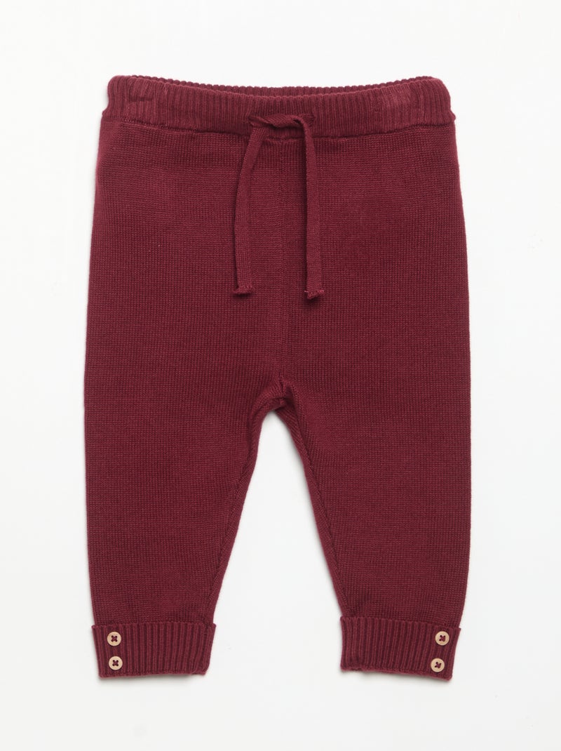 Set di 2 pantaloni in cotone lavorato a maglia Beige - Kiabi