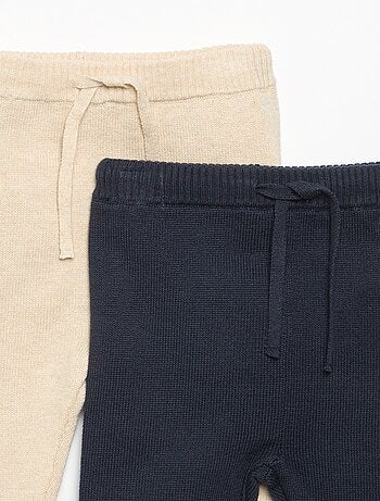 Set di 2 pantaloni in cotone lavorato a maglia