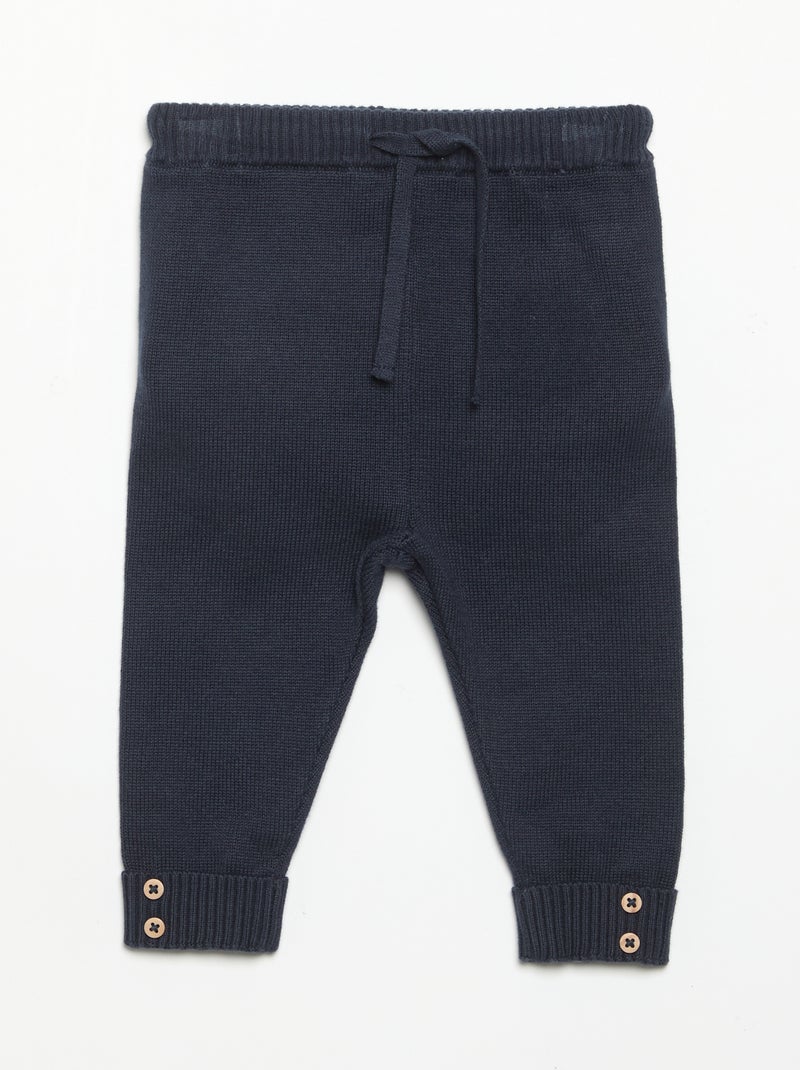 Set di 2 pantaloni in cotone lavorato a maglia Blu - Kiabi