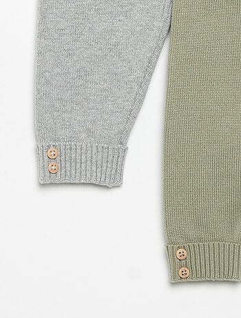 Set di 2 pantaloni in cotone lavorato a maglia