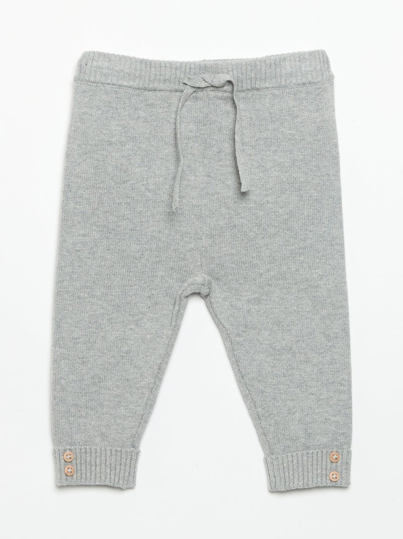 Set di 2 pantaloni in cotone lavorato a maglia Grigio - Kiabi