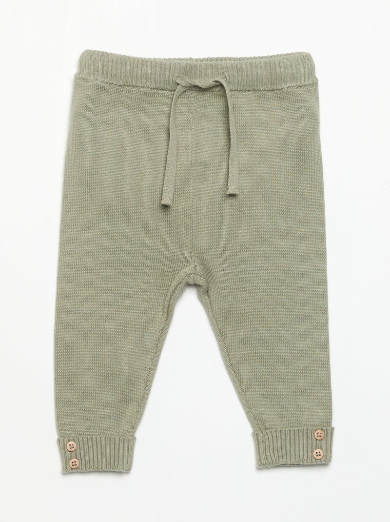 Set di 2 pantaloni in cotone lavorato a maglia Grigio - Kiabi