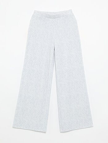 Set di 2 pantaloni in maglia a costine piatte