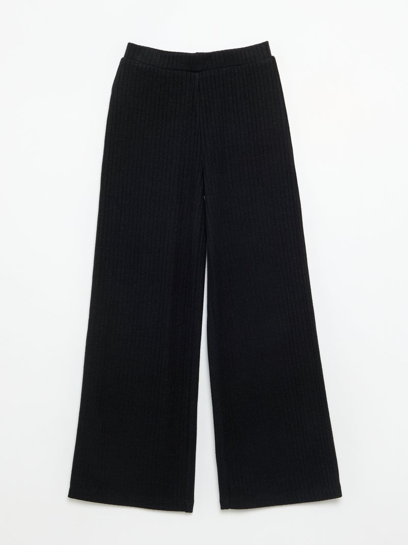 Set di 2 pantaloni in maglia a costine piatte Nero - Kiabi