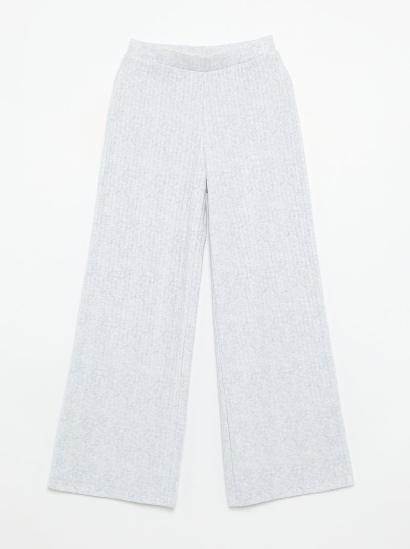 Set di 2 pantaloni in maglia a costine piatte Nero - Kiabi