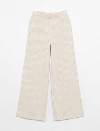 Set di 2 pantaloni in maglia a costine piatte