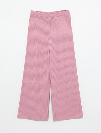 Set di 2 pantaloni in maglia a costine piatte