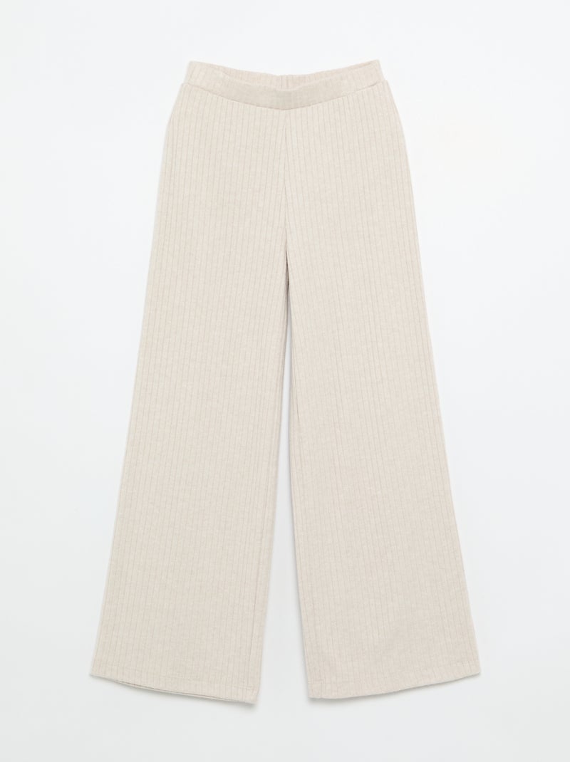 Set di 2 pantaloni in maglia a costine piatte Rosa - Kiabi