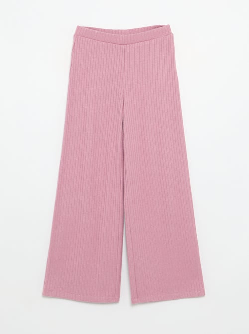 Set di 2 pantaloni in maglia a costine piatte - Kiabi