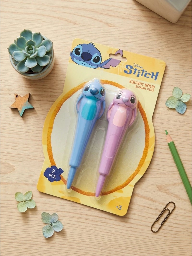 Set di 2 penne inchiostro verde ergonomiche stitch disney Verde - Kiabi