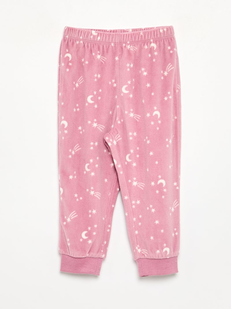 Set di 2 pigiami 2 pezzi in pile stampato Rosa - Kiabi