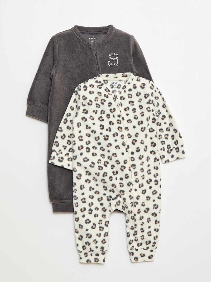 Set di 2 pigiami a sacco in pile - 2 pezzi Beige - Kiabi