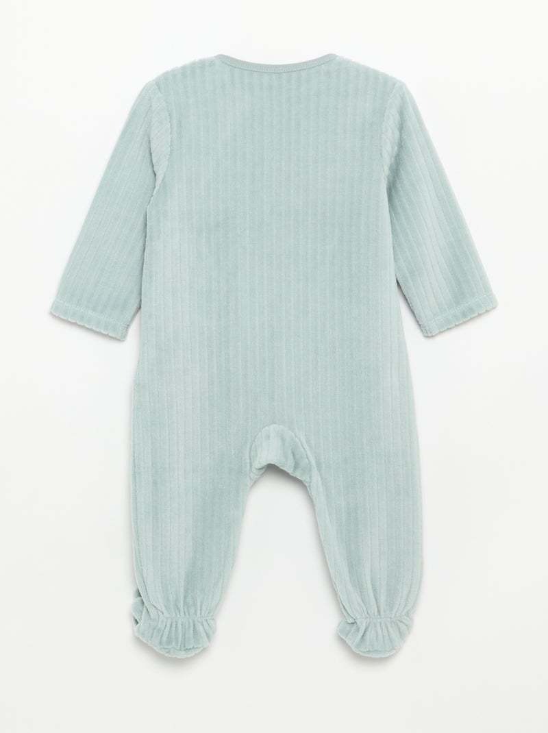 Set di 2 pigiami in velluto con piedini Blu - Kiabi