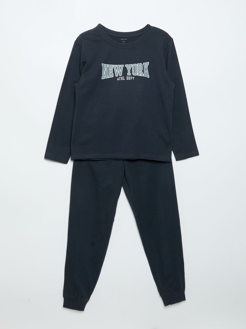 Set di 2 pigiami lunghi in jersey Blu - Kiabi