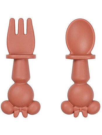 Set di 2 posate in silicone Thermobaby Minnie Baby cucchiaio e forchetta