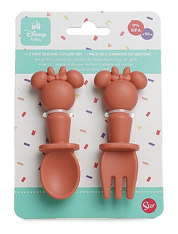 Set di 2 posate in silicone Thermobaby Minnie Baby cucchiaio e forchetta