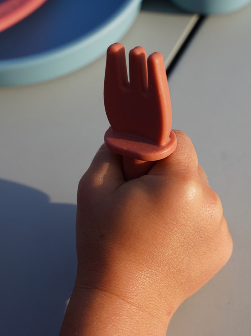 Set di 2 posate in silicone Thermobaby Minnie Baby cucchiaio e forchetta Rosa - Kiabi