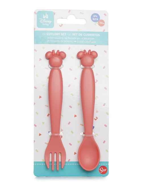 Set di 2 posate per bambini Minnie Thermobaby in plastica senza BPA - Kiabi Set di 2 posate per bambini Minnie Thermobaby in plastica senza BPA - Kiabi
