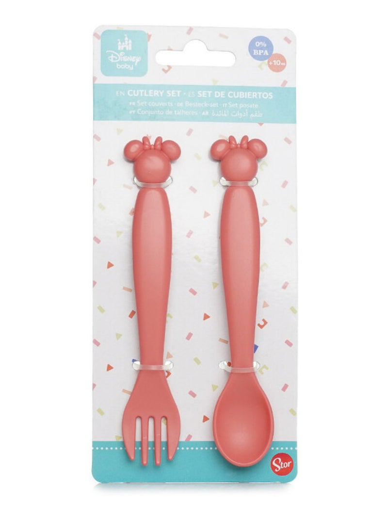 Set di 2 posate per bambini Minnie Thermobaby in plastica senza BPA Rosa - Kiabi
