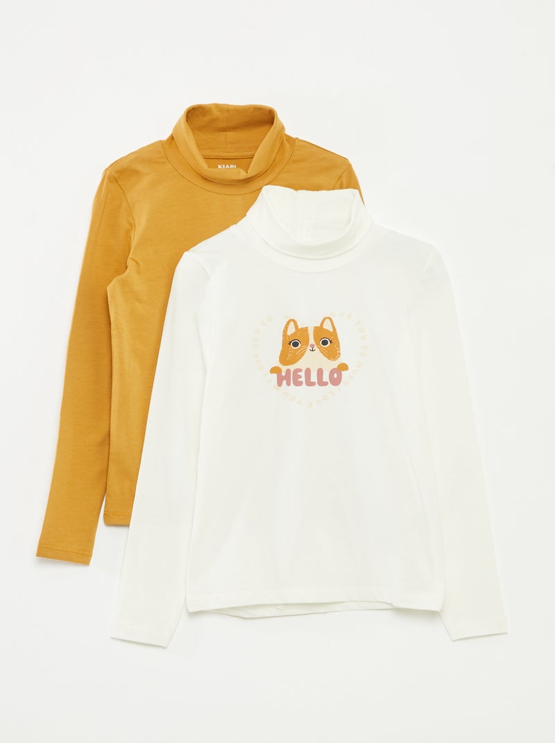 Set di 2 pullover leggeri con collo a dolcevita Bianco - Kiabi