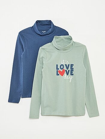 Set di 2 pullover leggeri con collo a dolcevita