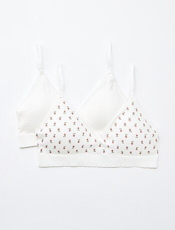 Set di 2 reggiseni a triangolo in costina