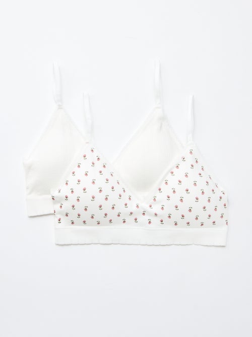 Set di 2 reggiseni a triangolo in costina - Kiabi