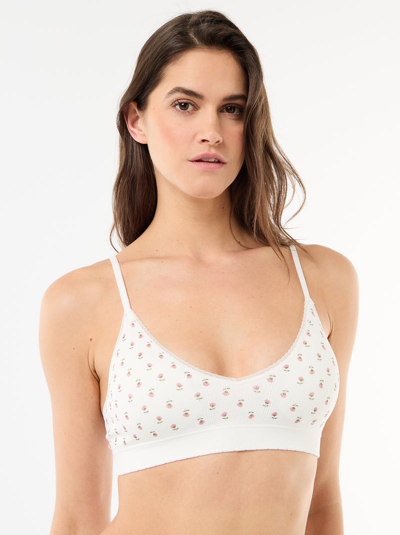 Set di 2 reggiseni a triangolo in costina Bianco - Kiabi