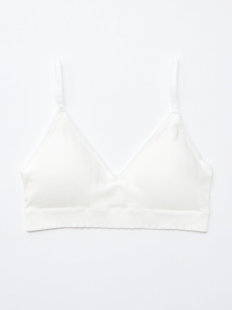 Set di 2 reggiseni a triangolo in costina Bianco - Kiabi