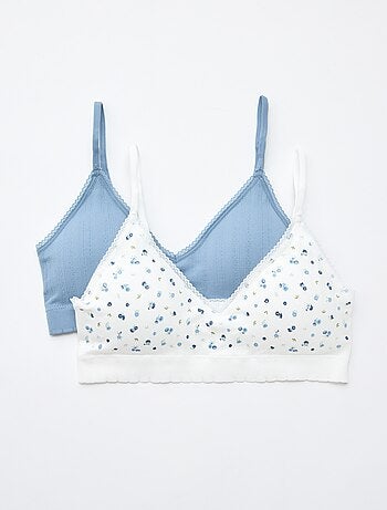 Set di 2 reggiseni a triangolo in costina