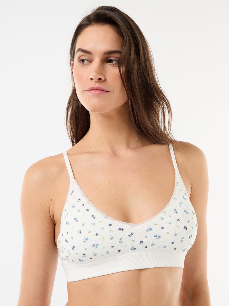 Set di 2 reggiseni a triangolo in costina Bianco - Kiabi