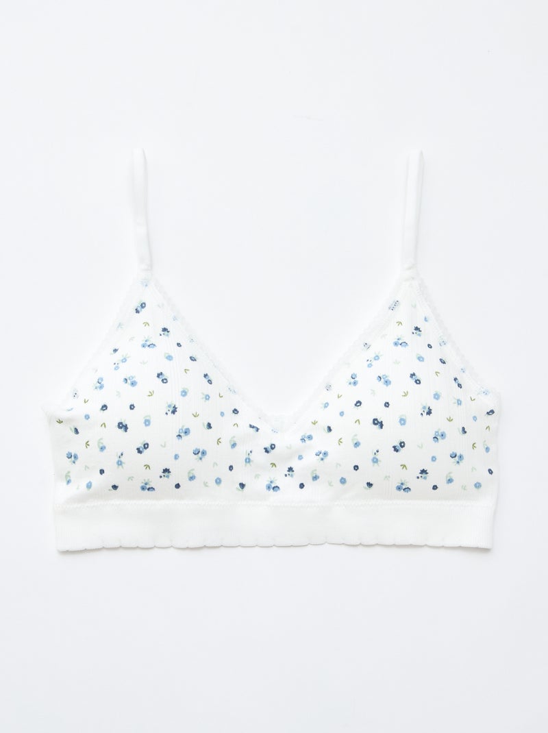 Set di 2 reggiseni a triangolo in costina Bianco - Kiabi