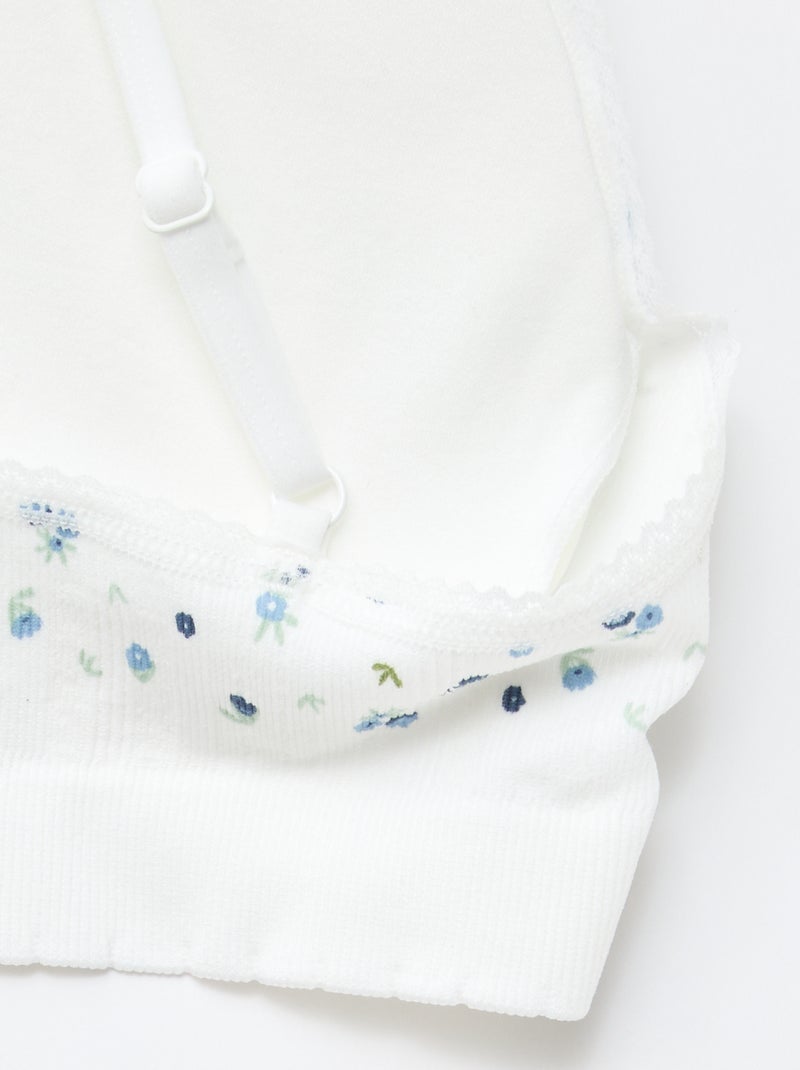 Set di 2 reggiseni a triangolo in costina Bianco - Kiabi