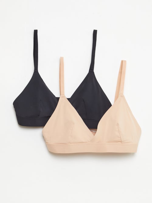 Set di 2 reggiseni a triangolo in microfibra - Kiabi