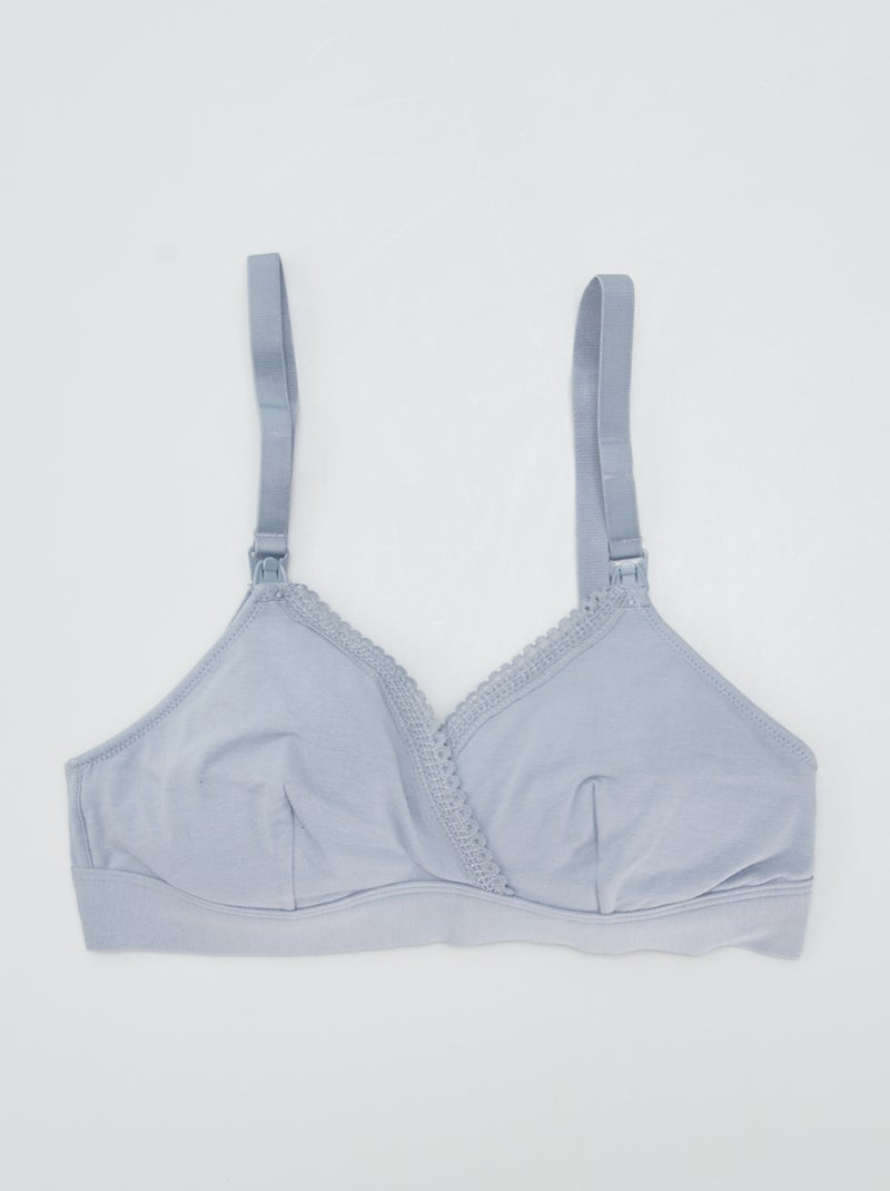 Set di 2 reggiseni per l'allattamento in cotone BLU - Kiabi
