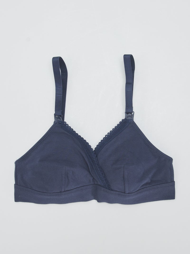 Set di 2 reggiseni per l'allattamento in cotone BLU - Kiabi