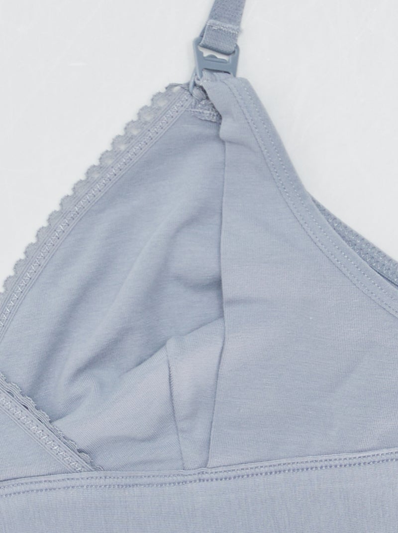 Set di 2 reggiseni per l'allattamento in cotone BLU - Kiabi