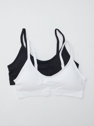 Set di 2 reggiseni sportivi a coste
