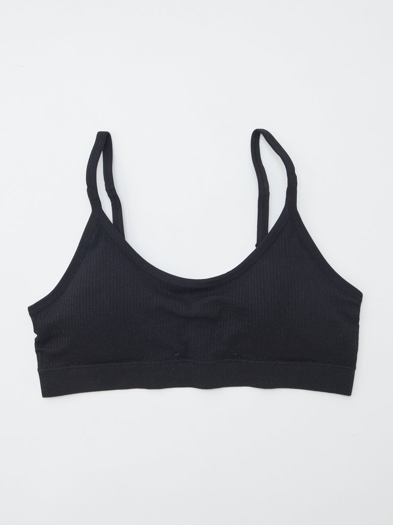 Set di 2 reggiseni sportivi a coste BIANCO - Kiabi