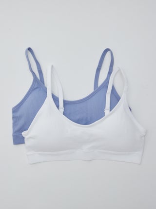 Set di 2 reggiseni sportivi a coste