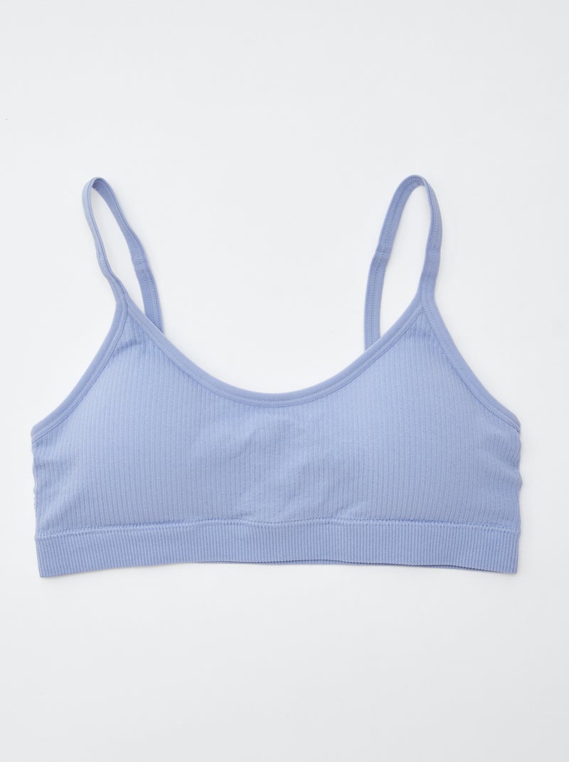 Set di 2 reggiseni sportivi a coste BLU - Kiabi