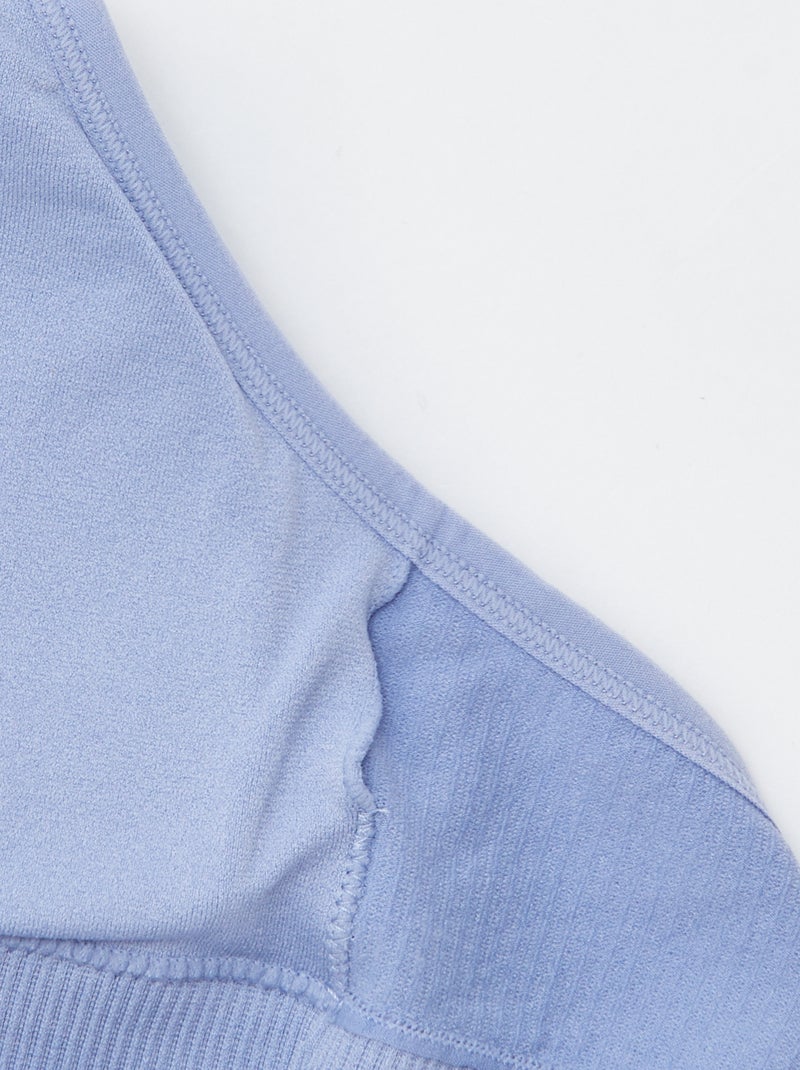 Set di 2 reggiseni sportivi a coste BLU - Kiabi