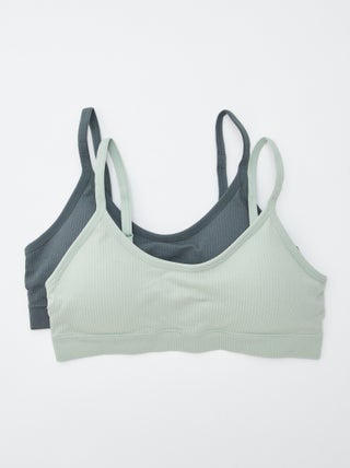Set di 2 reggiseni sportivi a coste