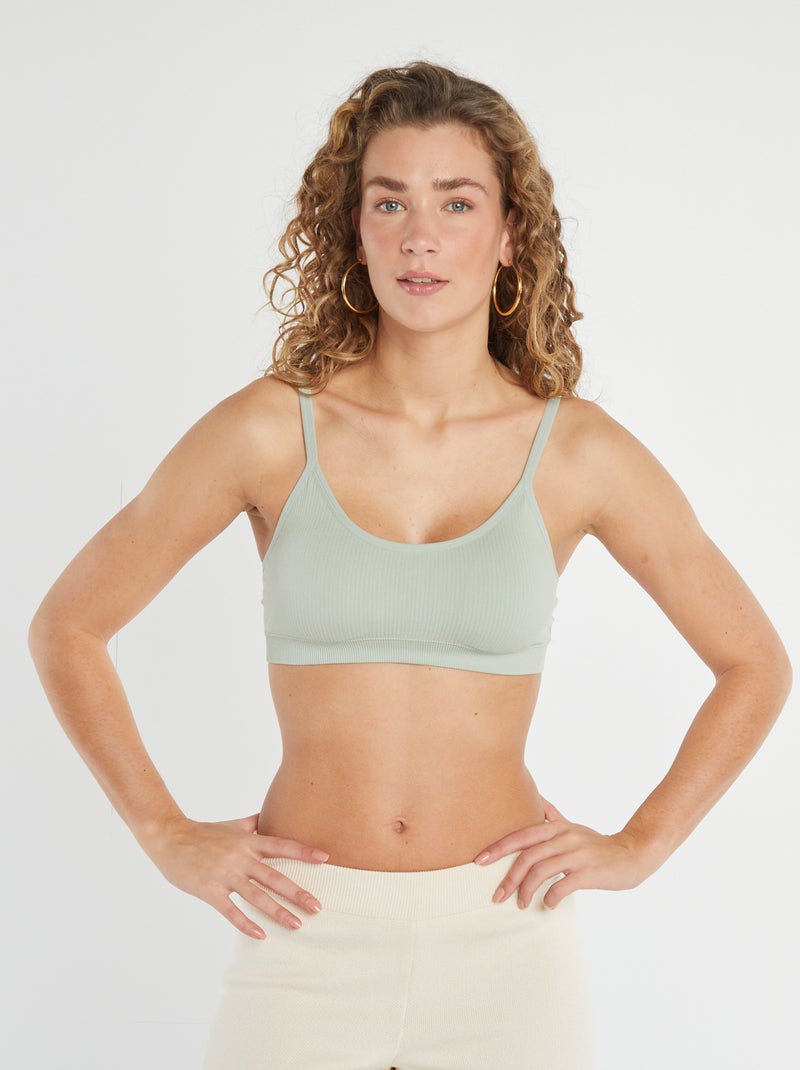 Set di 2 reggiseni sportivi a coste BLU - Kiabi